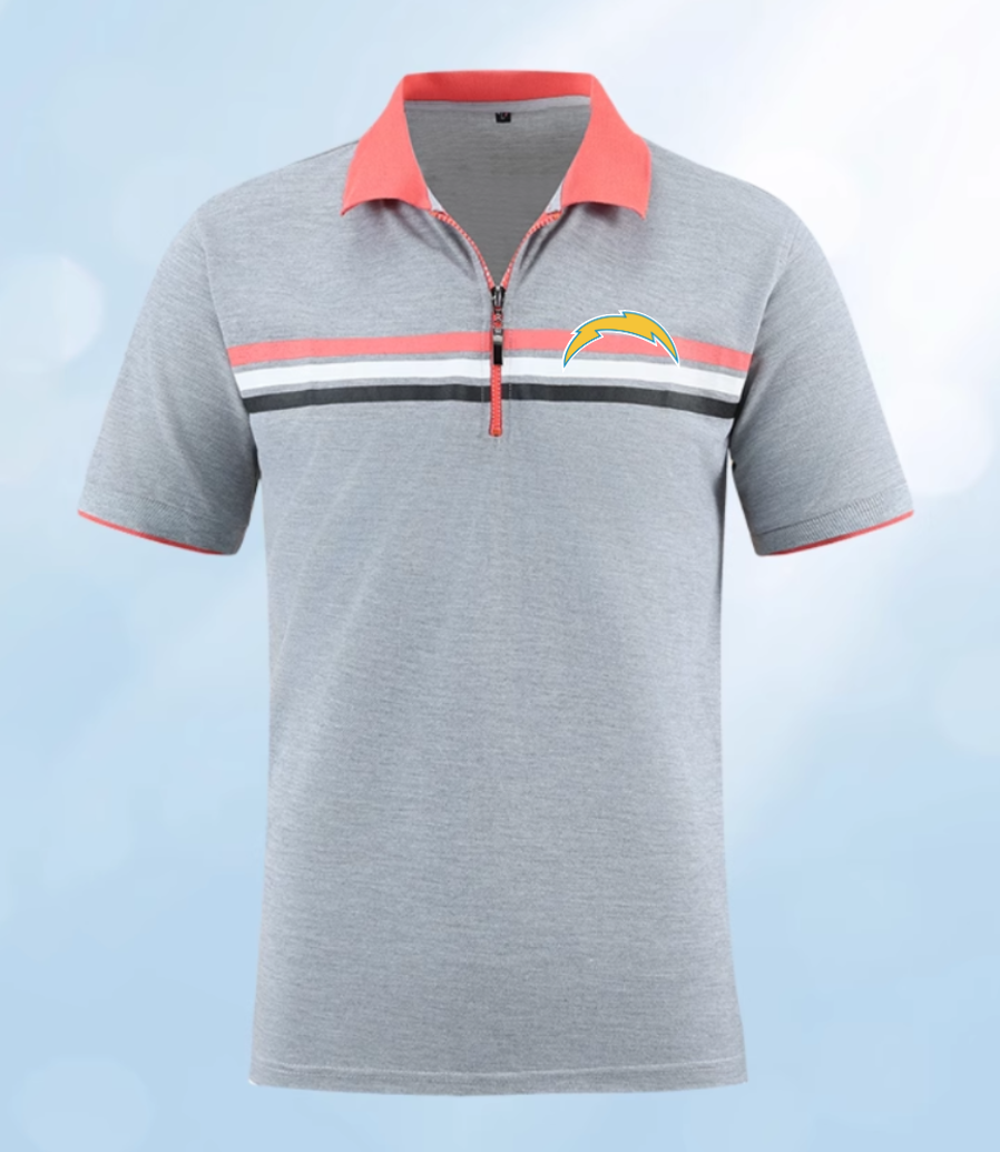 Los Angeles Chargers grey Men 2025 NFL polo T shirt->nfl t-shirts->Sports Accessory